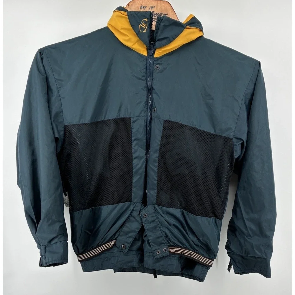 Vintage Columbia Sportswear Men's Large Insulated Jacket Teal Yellow Logan Pass
